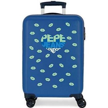 Pepe Jeans Ruth Maleta de Cabina Azul 38x55x20 cms Rígida ABS Cierre combinación 34L 2,6Kgs 4 Ruedas Dobles Equipaje de Mano