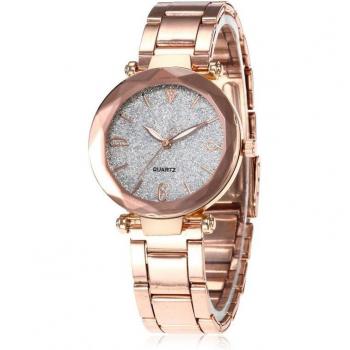 Reloj de Cuarzo Clásico para Mujer con Pulsera de Metal y Cristales