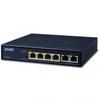 Planet FSD-604HP Switch di Rete PoE Fast Ethernet a 2 Porte + 2 Porte Non PoE (60W)
