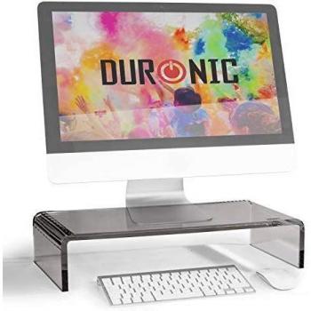 Duronic DM054 Supporto Monitor | Supporto Laptop per scrivania 50 x 20 cm | Mobile per Schermo in capacità Fino a 30 kg | Rialzo ergonomico per Schermo Nootebook e Stampante | Piattaforma Nero