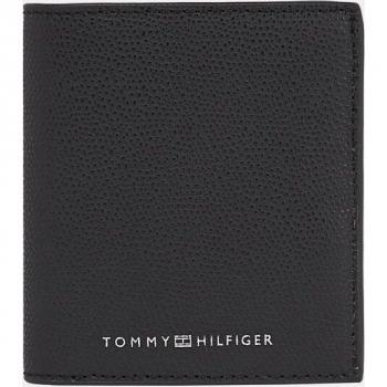 Cartera vertical de piel negra con monedero Tommy Hilfiger