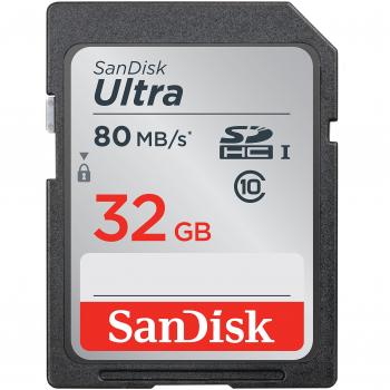 SanDisk Ultra Scheda di Memoria SDHC Traditional, Velocità fino a 80 MB/sec, 32 GB, Classe 10