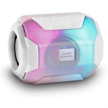 Mars Gaming Bluetooth Speaker with RGB LEDs, White