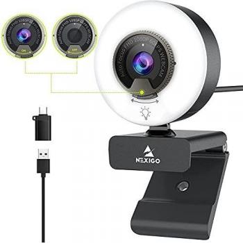 NexiGo N960E Webcam 1080P 60 FPS – Microfoni Stereo + Luci Anello