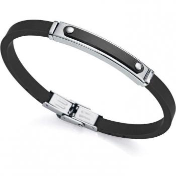 Pulsera Heat Viceroy de silicona negra y placa de acero con Ip Negro