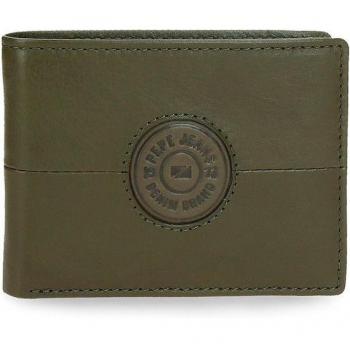 Pepe Jeans. Billetero de piel Cracker Verde caqui