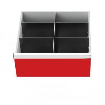Metalleinteilung Nutzmaß 450x400 mm für Schubladen BxT 530 x 500 mm, Front-Höhe 100 mm