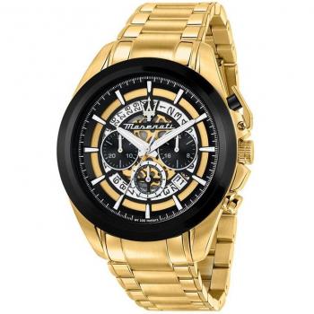 Maserati Reloj para Hombre, Cronógrafo, Analógico, Correa de Acero, Colección Traguardo
