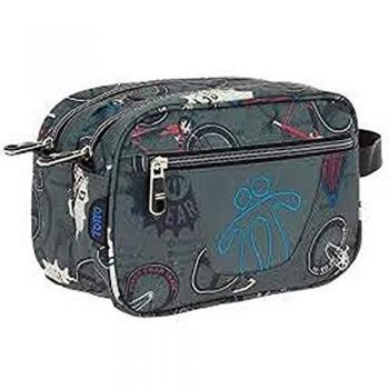 Totto AC52ECO010-1810Z-8G0 Estuche Escolar Dos Compartimentos Estampado Bicicletas, Plastilina