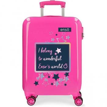 Maleta de Cabina Rígida 55cm Enso Make a Wish Fucsia