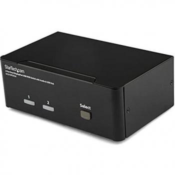 Switch KVM StarTech USB 2‑porte con DisplayPort doppio, Nero