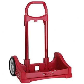 Carro portamochila Safta 54x40x28 cm en Aluminio Evolution color Rojo