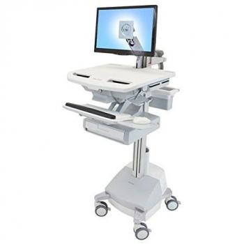 Ergotron StyleView Alluminio, Grigio, Bianco Pannello piatto Carrello multimediale (SV44-1211-2)