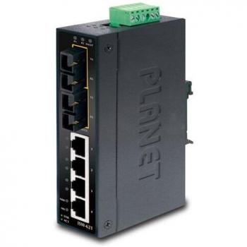 PLANET Switch industriale Fast Ethernet a 4 porte RJ45 + 2 porte Gigabit Combo IP30