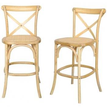 Taburete Bistró Vintage Sweeek Set 2 – Madera Natural 46x48x105 cm