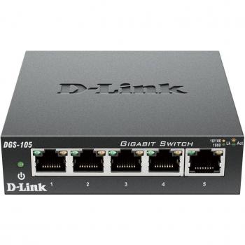 D-link DGS-105 switch 5 porte gigabit con struttura in metallo nero