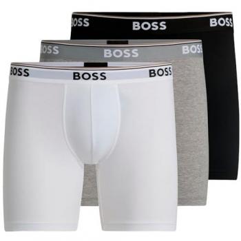 Boss Boxers Power Set – 3 unidades en algodón (Blanco, Gris, Negro)