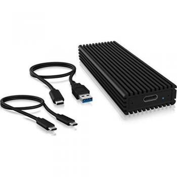 ICY BOX M.2 NVMe SSD enclosure, connettore USB-C 3.1 (Gen2, 10 Gbit/s), PCIe M-Key, alluminio, nero