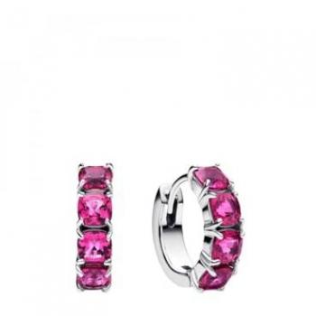 Aretes de aro rosa con cristal flox