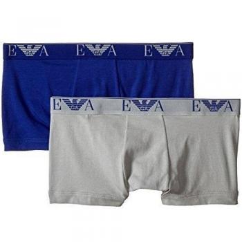 Emporio Armani 1112105A715-Calzoncillo Hombre, Mehrfarbig (ROYAL BLUE/GHIACCIO 14933) L