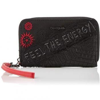 Desigual Cartera Rep Comunika Mini Zi, Monedero para Mujer, Negro (Negro), 2 x 9 x 15 cm (B x H x T)
