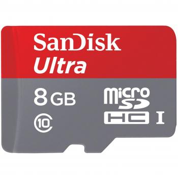 Ultra 8GB SanDisk Imaging MicroSDHC 48 MB/s Classe 10 con adattatore SD – grigio/rosso