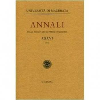 Annali della Facoltà di lettere e filosofia dell'Università di Macerata (Vol. 36)