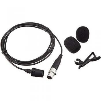 Microfono lavalier wireless a condensatore Shure CVL-BC-TQG + antivento + clip per attacco astile + antivento