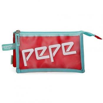 Estuche Pepe Jeans Cristal, Tres Compartimentos, Multicolor