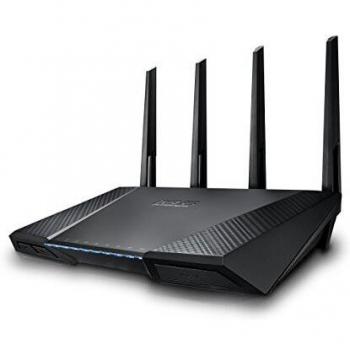 Asus RT-AC87U Gigabit Wireless AC2400 Mbps Router, 5 Ports RJ45 Gigabit (di cui 1 WAN), 2 USB ports (2.0 and 3.0), Nero/Antracite