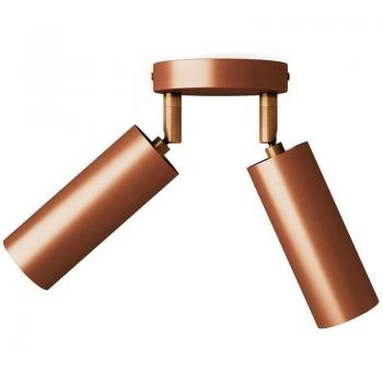 Lámpara de 2 Bombillas con Pantalla Tub-E14 y Rosetón Redondo