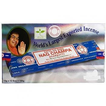 Cultival Intercambio Satya Sai Baba Clásico Nag Champa Agarbatti, Caja de incienso 12 cajas de 15 gramos