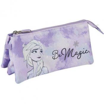 Estuche Portatodo 3 Compartimentos Frozen II Elsa Lilac
