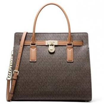 Bolso Satchel Hamilton Moderne con Logo – Marrón