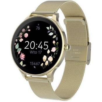 Reloj Inteligente Mujer Oro Dorado con Pulsera de Malla Acero Inoxidable
