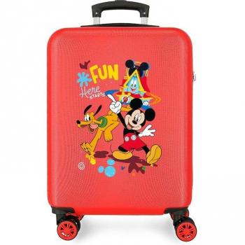Maleta de cabina rígida Disney Here Starts 55 cm rojo