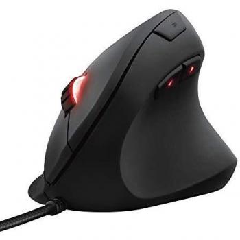 Mouse gaming verticale Trust GXT 144 Rexx con design ergonomico, con filo, RGB, 6 pulsanti programmabili, nero