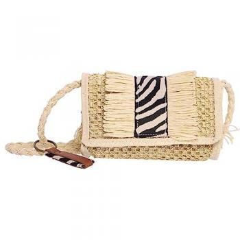 Bolso Bandolera Don Algodón Roberta Rafia Natural Dorada