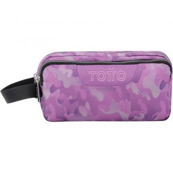 Totto Estuche escolar con 3 compartimentos camuflaje rosa