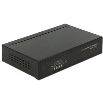 Delock Switch Gigabit 4+1 Porte RJ45 PoE+ 1 SFP (5 Porte) – Nero