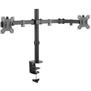 Supporto da Scrivania per 2 Monitor 13-32'' a Morsetto Nero