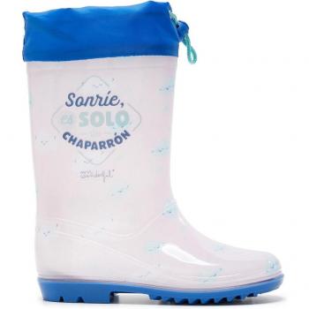 Botas de agua para niña rosa claro con mensaje Mr. Wonderful
