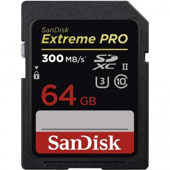 SanDisk Extreme PRO UHS-II 64 GB, Scheda di Memoria SDXC Classe 10, U3, velocità di lettura fino a 300 MB/s