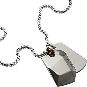 Collar de Acero Inoxidable Diesel para Hombre, Gris