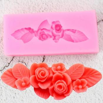 Molde de silicona encaje rosa para decoración de pasteles