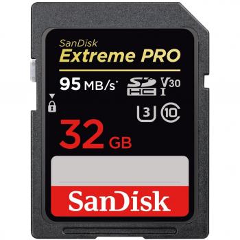SanDisk Extreme PRO, scheda di memoria da 32 GB SDHC fino a 95 MB / s, UHS-1, Classe 10, U3, V30