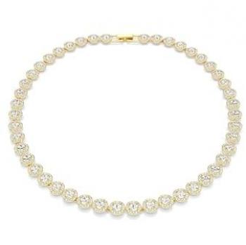 Collar Swarovski Tennis Un Ángel Oro y Cristales Transparente