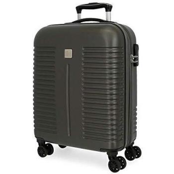 Roll Road India Maleta de Cabina Gris 40x55x20 cms Rígida ABS Cierre combinación 37L 2,6Kgs 4 Ruedas Dobles Extensible Equipaje de Mano