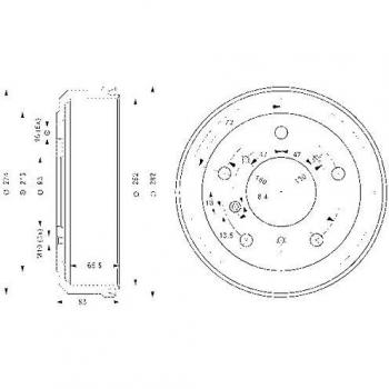 Tambor de travão ATE 24.0225-2003.1