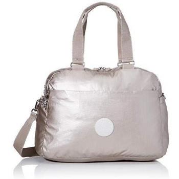 Kipling DENY Bolsa de viaje, 44 cm, 26 litros, Plateado (Brillo Metálico)